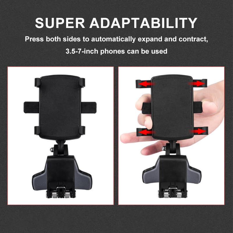 Car Phone Holder with Dashboard Phone Mount, Vertical & Horizontal Dashboard Mount for Clear Navigation, Universal Hands-Free Smartphone Stand for Commute Driving
