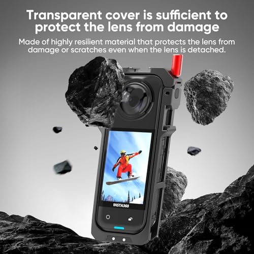 6-in-1 Accessories Kit for Insta360 X5, Included Insta 360 X5 Premium Lens Guard, Metal Protective Case, 2 Pack of Tempered Glass Film Screen Protector, Silicone Protective Cover Bundle Kit