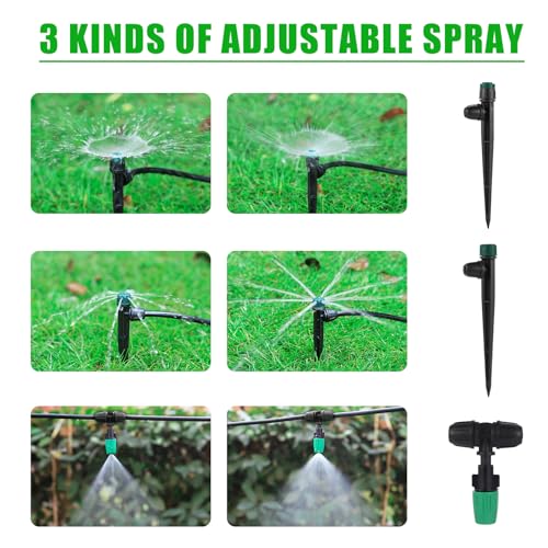 Leak-Proof Drip Irrigation Kit,Quick Connect Irrigation System, Lock Barbed Garden Watering System with 1/4 inch 1/2 inch Irrigation Tubing Hose for Garden,Raised Garden Bed, Lawn - size: Complete Drip Irrigation Kit