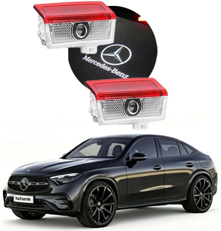2Pcs Never Fade Car Door Lights Logo Projector Compatible with Mercedes Benz A B C E M GL GLA GLC GLE Class Accessories - color: YBD-001