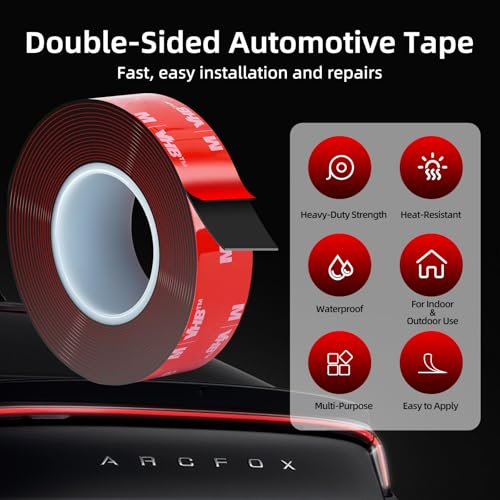 Double Sided Tape, 2 Inch x 10FT Automotive Mounting Tape, Heavy Duty Waterproof Foam Adhesive for Car Trim, Emblems, Side Moldings, Dash Cam & Exterior Accessories - size: 2"x 10FT