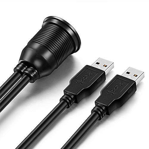 OBVIS 2 Ports Dual USB 3.0 AUX Flush Mount Cable -(6 Feet)