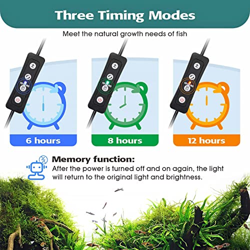 hygger 20W Full Spectrum Aquarium LED Light with 10 Levels Brightness, White Blue Red Green LEDs,6H8H12H Timer,RGB Light for 24~32IN Freshwater Fish Tank, Aquatic Plants Tropical Ornamental Fish - size: 20W For 24~32inch TANK