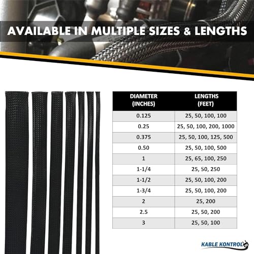Kable Kontrol PET Expandable Braided Sleeving 1-1/2” Inch 200’ Ft - Gray - color: Gray, size: 1-1/2”- 200' FT