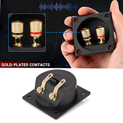 Facmogu 2PCS 2.2 Inch 2-Way Speaker Box Terminal Cup with Banana Plugs - color: 2-way Square