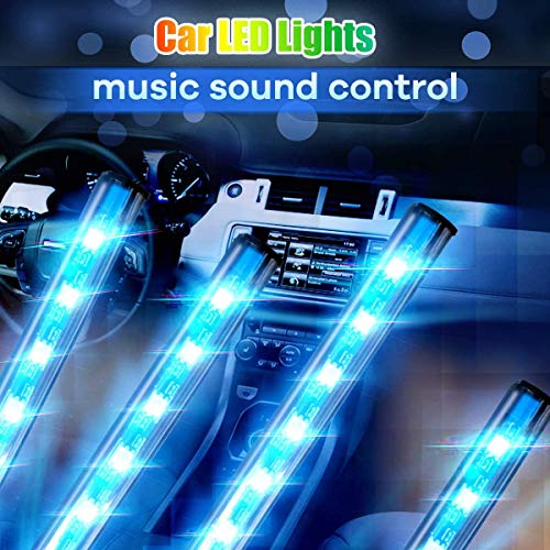 4PCS Car Interior LED Lights, 48LED RGB 12V Under Dash Lighting Kit - color: RGB 48 Lights