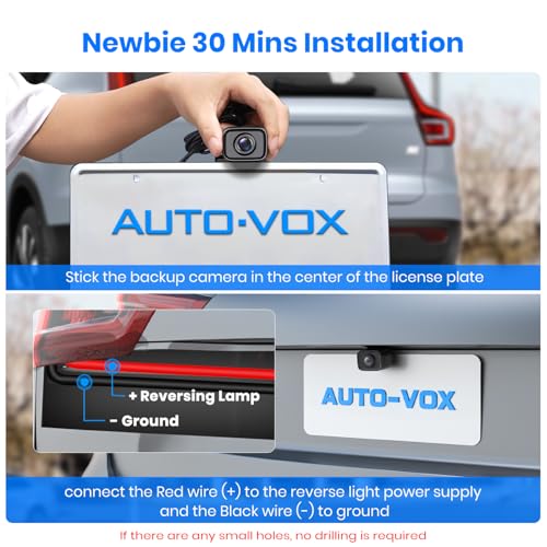 AUTO-VOX CS-2 Wireless Backup Camera with 4.3" Car Monitor, Easy Install Stable Digital Signal Back Up Camera System, Super Night Vision Reverse Cam for Truck, SUV, Van, Trailer - size: 4.3 inch-Single Camera