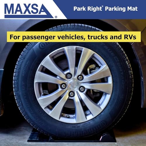 MAXSA 37359 Park Right Parking Mat for Perfect Garage Parking, Red - color: Red