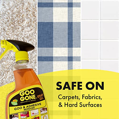 Goo Gone Adhesive Remover Spray Gel, Removes Chewing Gum, Grease, Tar, Stickers, Labels, Tape Residue, Oil, Blood, Lipstick, Mascara, 8 Pack & Sticker Lifter - size: 12 Fl Oz (Pack of 8 + Sticker Lifter)