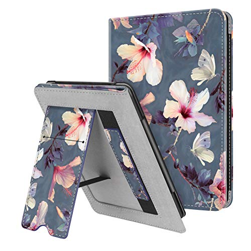 Fintie Stand Case for 6" Kindle Paperwhite 10th Gen 2018, Blooming Hibiscus - color: blooming hibiscus