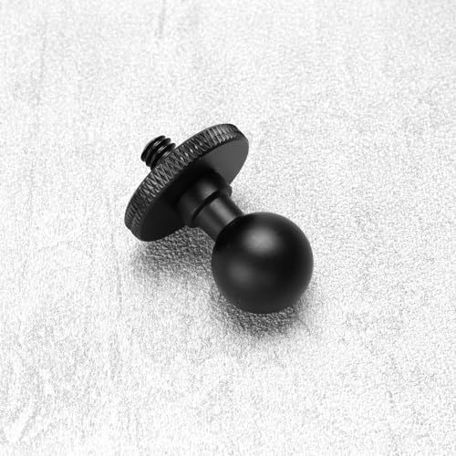 17mm Ball Head Converter 1/4 Screw Head/Thread for Car Monitor Pad GPS Cellphone Ball Mount Base Camera Bracket 360° Panoramic Photography Ballhead