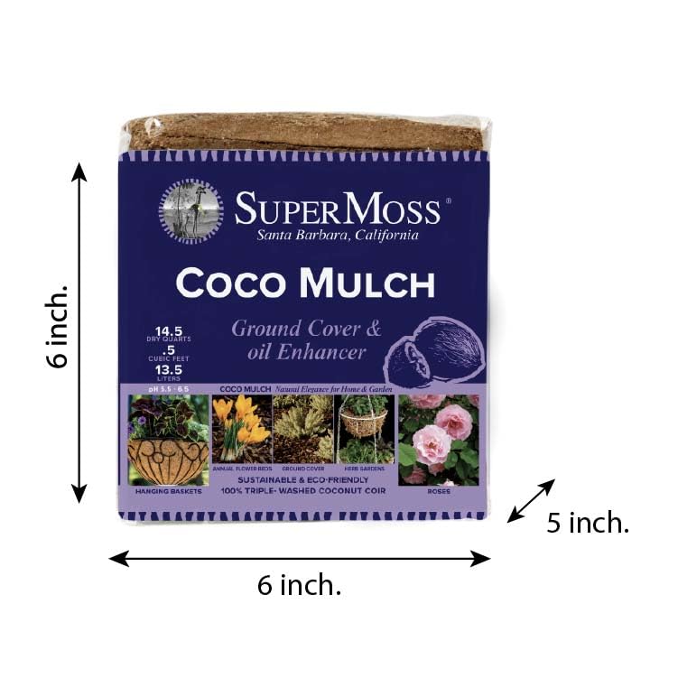 SuperMoss (23248) Coco Mulch, Mini Bale (0.6 ft3), Natural Brown - size: Mini Bale (0.6 ft3)
