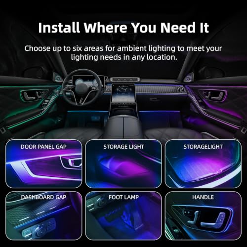 256 RGB Colors Car-Ambient-Lighting-Kit,Interior Car LED Strip Light Modes