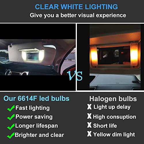28mm 29mm Festoon LED Fuse Bulb, 6-SMD 6614F Sun Visor Vanity Mirror Light - size: 6PCS 29mm 6SMD
