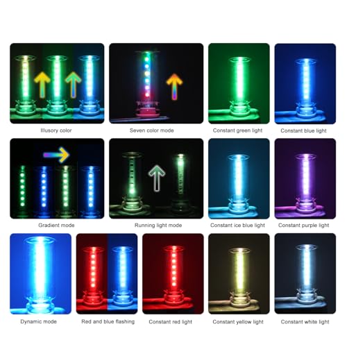 2PCS 7 Colors Car USB Lights,Mini Car USB Night Light Touch Dimmable Led Filament Lamp,Portable Glass Bottle USB Light Bulb for Vehicle,Bedroom,Hallway, Camping,Plug and Play