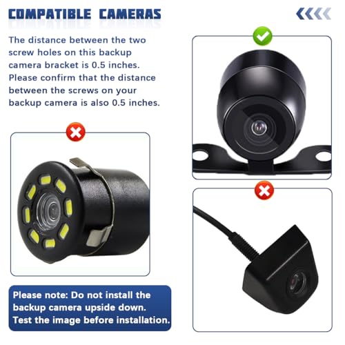 Car Rear View Camera License Plate Bracket, Anti-Rust Vehicle License Plate Back up Camera Mount, Automotive Dashcam Mirror Reverse Rear Installation Holder, Universal for Vehicles