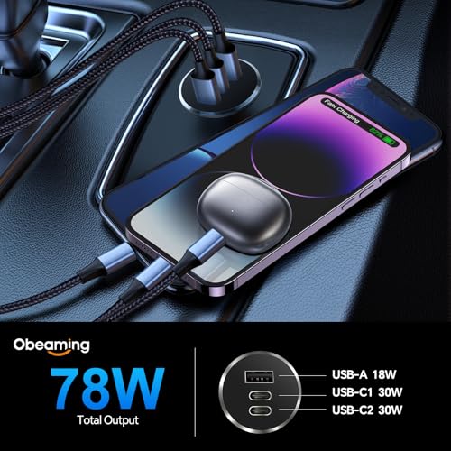 78W 12V USB Outlet with Silver Ring, Aluminum Car USB C Socket - color: 1Pcs