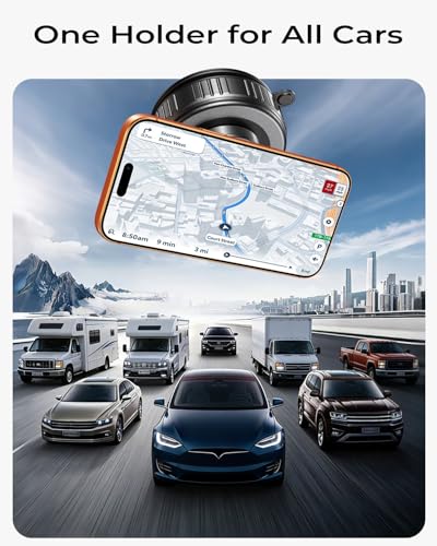 【Upgraded】All Metal for Magsafe Car Mount, Vacuum Magnetic Phone Holder - color: Black/1 Pack