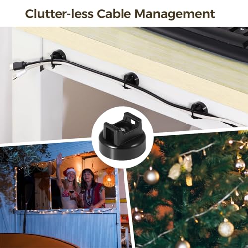 Magnetic Cable Zip Tie Mounts, 25 Pcs Magnets with 100 Pcs Cable Zip Ties, Multipurpose Magnetic Cables Holder for Cables Management, Wire Management Bases - color: Black