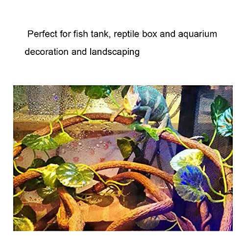 Artificial Reptile Climbing Branch | 9.84ft Bendable Rattan Vine for Lizards/Chameleons/Tree Frogs | Flexible Jungle Environment Decor with Suction Cups (L(330 X 184mm / 12.99 X 7.24in)) - size: L(330 X 184mm / 12.99 X 7.24in)