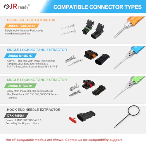 JRready DDS Metal Storage Handle Pin Removal Tool Kit for Weather Pack Metri-Pack Connectors Automotive Depinning Tool with DRK-785084 AMP 1.5mm Superseal Removal Tool ACTCRH7A08 - size: Upgraded ST5211 DDS Series