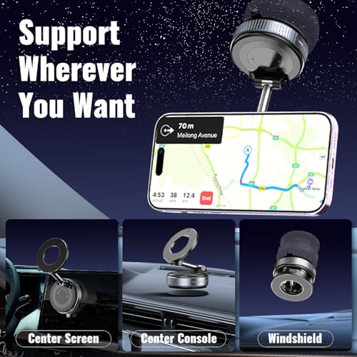 Minson’s BestShop Vacuum Magnetic Phone Holder for Smooth Surfaces, Black