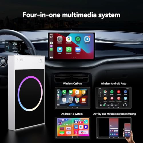 Wireless CarPlay Adapter, Carplay Ai Box Wireless Carplay & Android Auto, WiFi Bluetooth and HDMI Output, Only for Cars with Wired CarPlay &Wired Android Auto