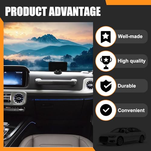 Universal Non-Slip Dashboard Stand 360 Rotatable Car Phone Holder Mount for Smartphones for Easy Navigation in Car and Home Center Console or Desktop Black