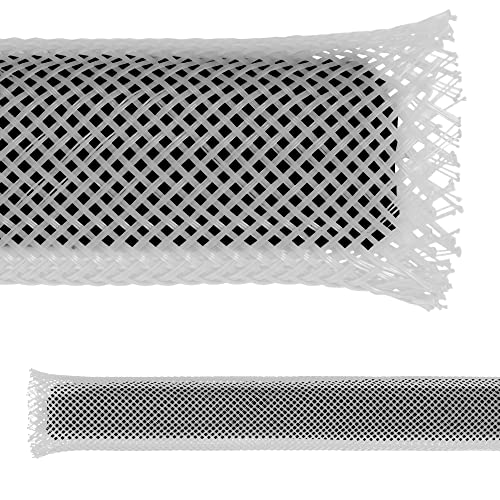 Electriduct 1/8" PET Expandable Braid Sleeving Flame Retardant Flexible Wire Mesh for Cord Management and Cable Protection - 25 Feet - Clear - color: Clear, size: 0.125 Inch - 25 Feet