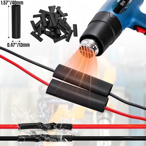 Hiceeden 12 Kits 2 Pin Waterproof Connector 16AWG 2 Wire Auto Electric Plug
