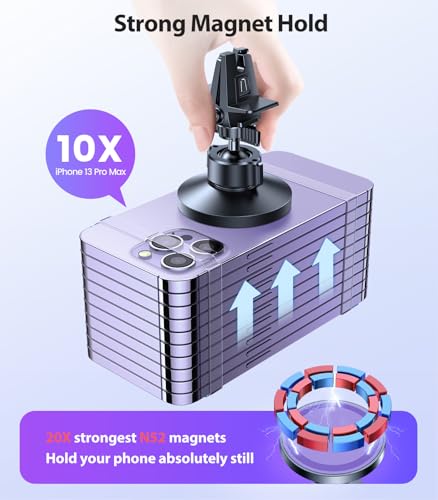VICSEED for MagSafe Car Mount [Strongest Magnet Power] Car Phone Holder - color: Purple