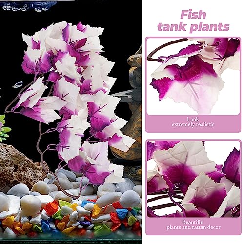 POPETPOP Reptile Plants for Terrarium : Resin Artificial Aquarium Plants with Suction Cup for Turtle Gecko Snake, 11.81x4.72x 0.78 inch