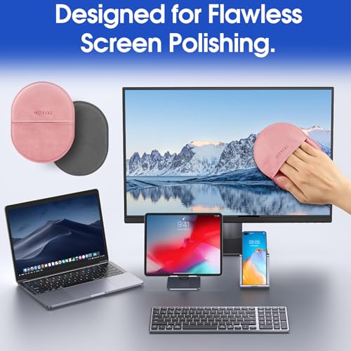 HoYiXi Microfiber Screen Cleaning Cloth for Laptops, Computer, Tablets, TV, Cellphone, Camera,Kindle eReaders,iPad, iPhone, Mac Book, Car Screen,Monitors,Smartscreen,Premium Polishing Cloth, - color: 2