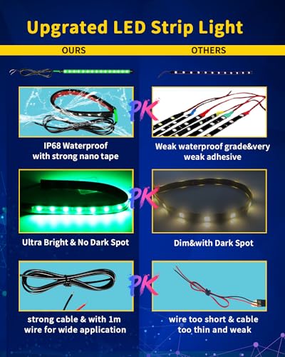 Green Led Strip Light, Marine Boat Led Navigation Lights 30CM (6PCS) - color: Green