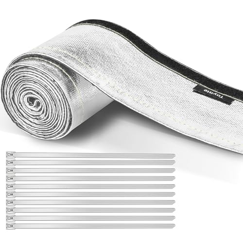 Heat Shroud Sleeve, 1” x 10FT Aluminized Hose & Wire Heat Shield - size: 1" I.D. x 10FT