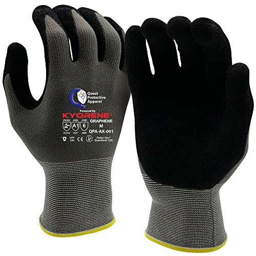 Quest Protective Apparel Cut Resistant Work Gloves (ANSI A1) – Lightweight Gloves for Gardening,DIY, Mechanical & General Handling – Breathable Grip Gloves for Men & Women – Medium, Pack of 1 - size: Medium, style: Pack of 1