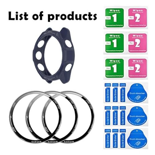 Watch Screen Protector for Garmin Forerunner 570 47mm and protective Case - color: Blue