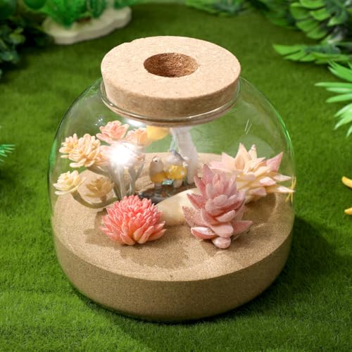 SUPVOX Glass Terrarium with Cork Lid - Glass Plant Terrarium, Plant Jar for Succulents & Small Fish Home & Office