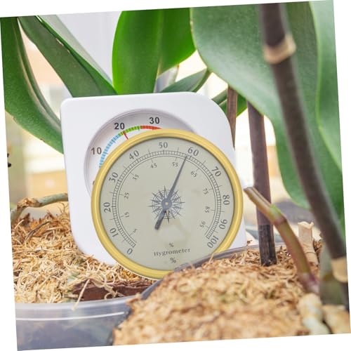 POPETPOP Analog Hygrometer Gold Round 72mm 2.83 Inch Precision Humidity Gauge with 2% Rh Resolution No Battery Required for Indoor Rooms and Reptile Terrariums