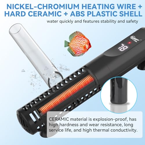 hygger Ceramic Submersible Aquarium Heater, New Explosion-Proof Fish Tank Water Heater with External Temp Controller Auto Thermostat Heater for Saltwater Freshwater (100W for 5~20 Gallon) - size: 100W for 5~20 gallon