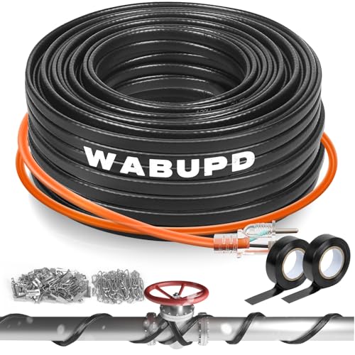 3FT-200FT Heat Tape for Water Pipes, -40°F Deicing Pipe Heat Cable,Electric Heating Cable Pipe,Frezze Protection for Heat Trace Cable for Metal, Plastic Home Pipes,Gutter,120V 5W/ft（140FT） - size: 140FT