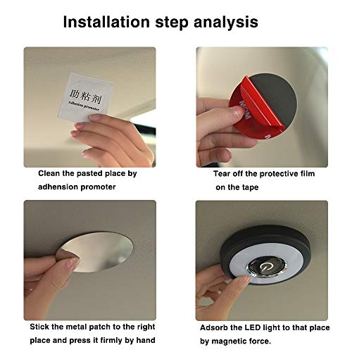 TYMXGHF USB Rechargeable LED Car Interior Dome Light 12V Bright Multi-Function Trunk Cargo Area Light Car Ceiling Roof Light for Vehicle RV Camping Bedroom Cabinet Stick on Anywhere 3 Colors