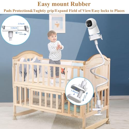 Flexible Baby Monitor Stand Mount Holder Compatible with eufy Security E30 / E20 / C220 / E21/ E110 / C2110 / T8417/ T8354/ T8300 Cameras Adjustable Baby Cameras Stand Clip Clamp Mount - size: 33.48" for eufy E30/E110/C220/E220/C2110