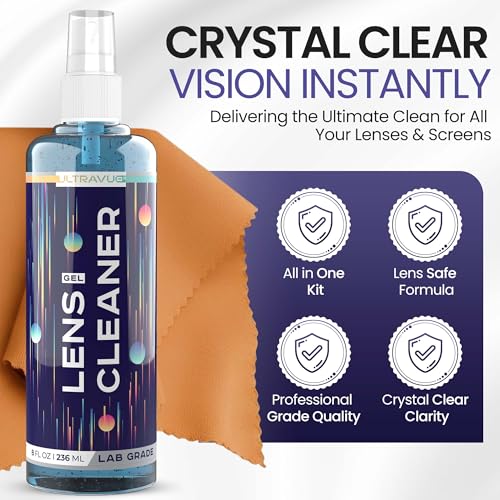 Eyeglass Gel Lens Cleaner Spray, Multi-Size Glasses Cleaner Kit