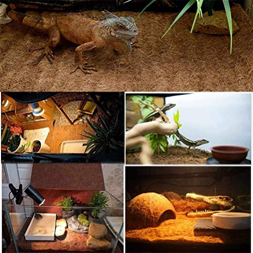 Aramox Coconut Fiber Reptile Mat Natural Coconut Fiber Substrate Mat 60x100cm Soft Absorbent Pet for Lizards Turtles Snakes with Washable Reusable Carpet (Brown)