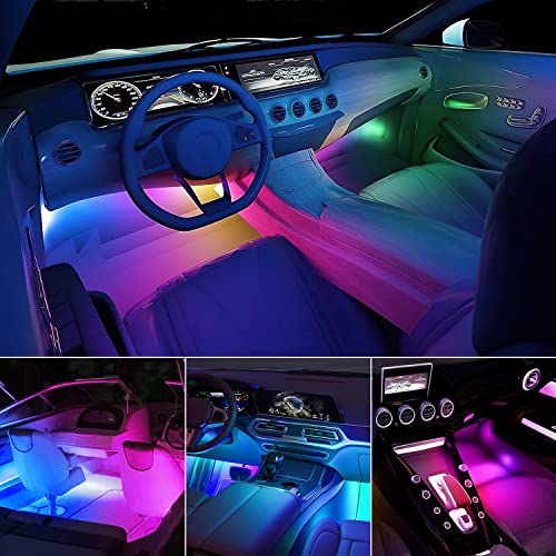 Nilight 4PCS USB Car Interior Lights Dream Color App and Remote Control - color: APP RGBIC Lights