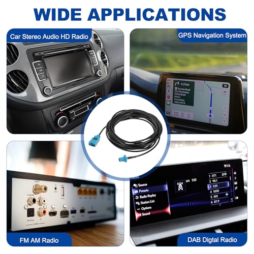 uxcell 2Pcs Antenna Extension Cable, 16.4ft/5m Fakra-Z Male to Fakra-Z Female RF Coax Cable for Car Stereo Head Unit GPS Navigation FM AM Radio RG174 - size: 16.4ft/5m