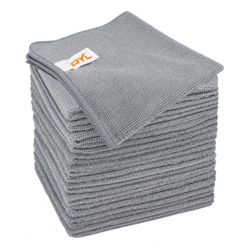 QYL Microfiber Cleaning Cloth,12 Pack Cleaning Rags, Cleaning Towels, 11.8"X11.8", Grey - color: Grey