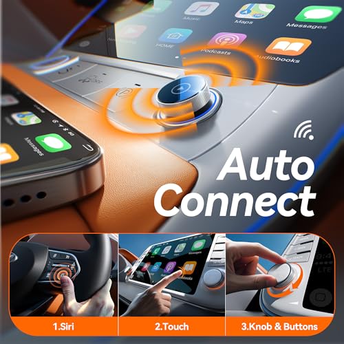 Wireless Carplay Adapter, 60% Smaller, 3X Auto-Connect, No Latency, Plug&Play, Bluetooth&WiFi, for Apple Carplay Wireless Adapter, Mini Dongle for iPhone 5~17 & 927+ Cars, USB A/C (Silver)