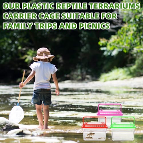 LemonRoad 25 Pcs Plastic Reptile Terrariums Carrier Cage Enclosure Snake Breeding Box Hatching Container Fish Tank with Ventilated Lid for Tarantula Spider Turtle Lizard (Classic,5.1x3.5x3.5 Inch) - color: Classic, size: 5.1x3.5x3.5 Inch